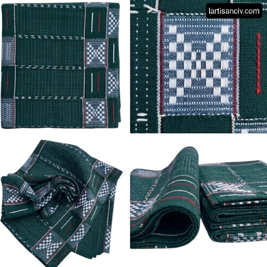 Pagne Sénoufo & Korhogo – Complet de 2 pagnes traditionnels africains tissés