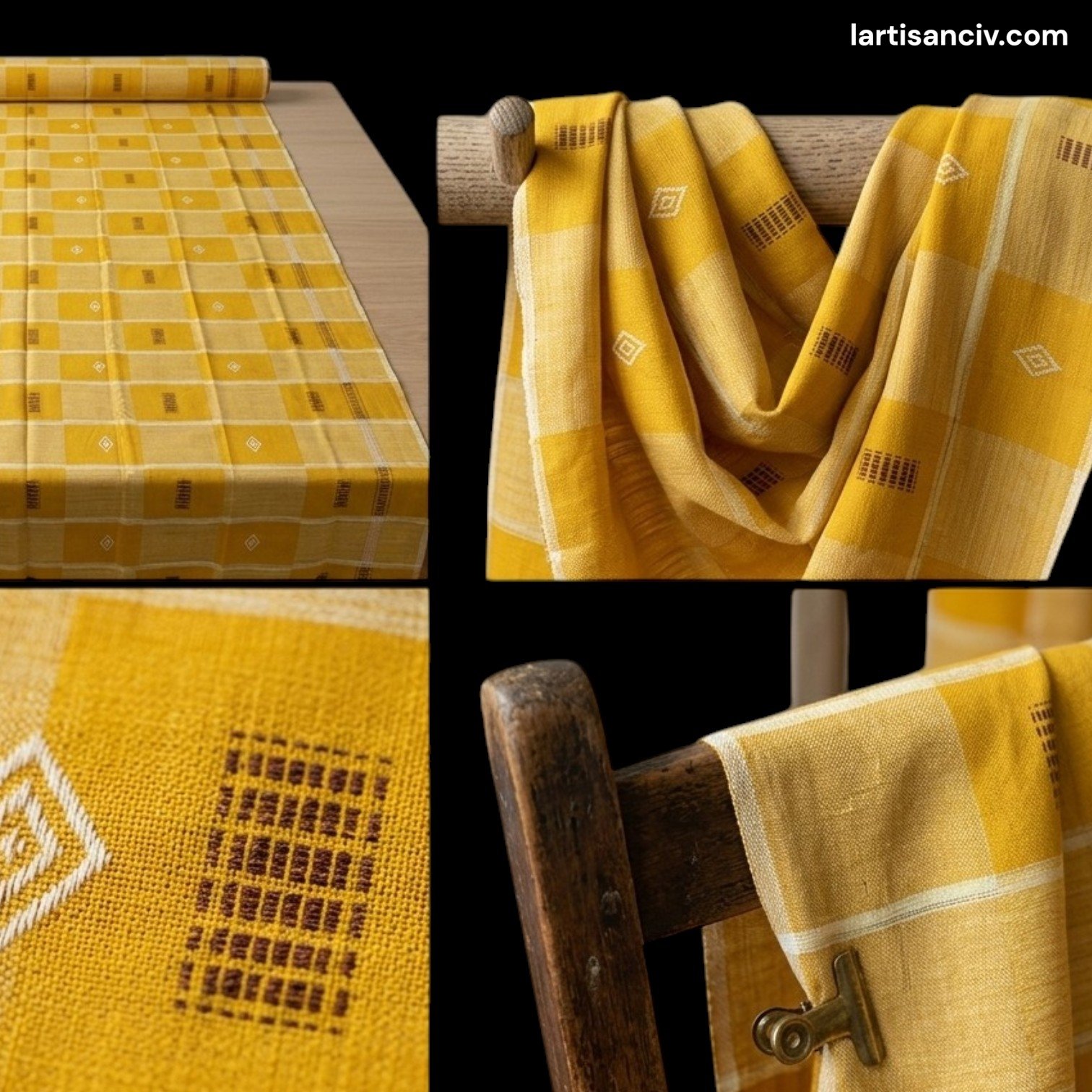Pagne Sénoufo & Korhogo – Complet de 2 pagnes traditionnels africains tissés