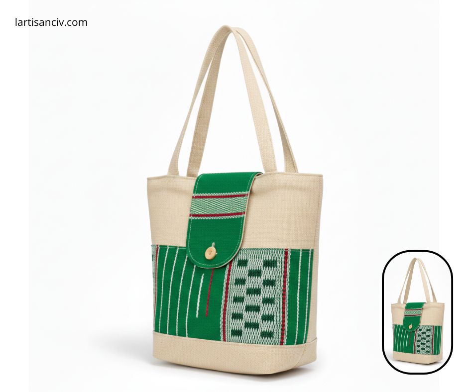 Sac à main Grande Dame en Pagne Tissé de Korhogo – Image 2