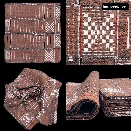Pagne Sénoufo & Korhogo – Complet de 2 pagnes traditionnels africains tissés