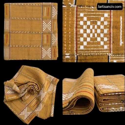 Pagne Sénoufo & Korhogo – Complet de 2 pagnes traditionnels africains tissés