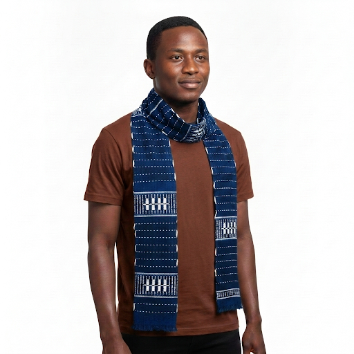 Lot de 5 écharpes Korhogo - Bleu des nobles