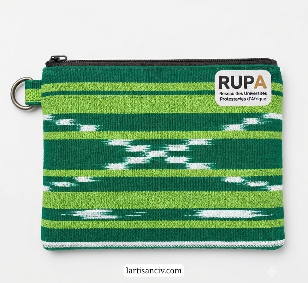 2 pochettes mixtes en textile kente-waouleTanni