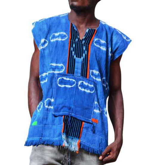 Batakari tenue traditionnelle - bleu originel en L et XL
